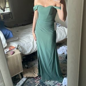 AZAZIE Eucalyptus off the shoulder dress
